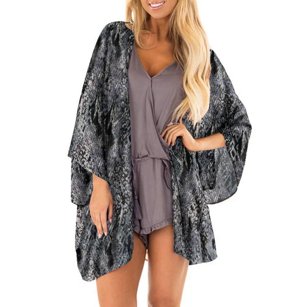 

Womens Tops And Blouses Summer 2019 Three Quarter Sleeve Sheer Chiffon Beach Kimono Kimono Cardigan Shawl Loose Tops Outwear