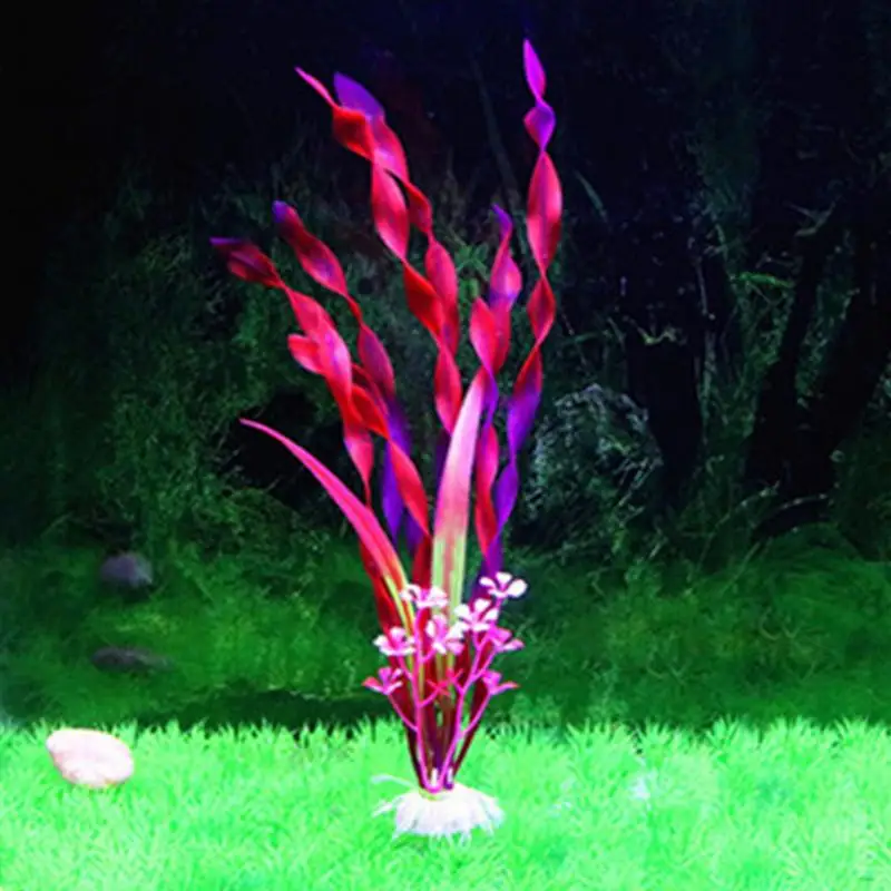 

31CM Ceramic base Colorful Aquatic Plants Aquarium Landscaping Simulation Aquatic Plants Fish Tank Decor Crafts scenery