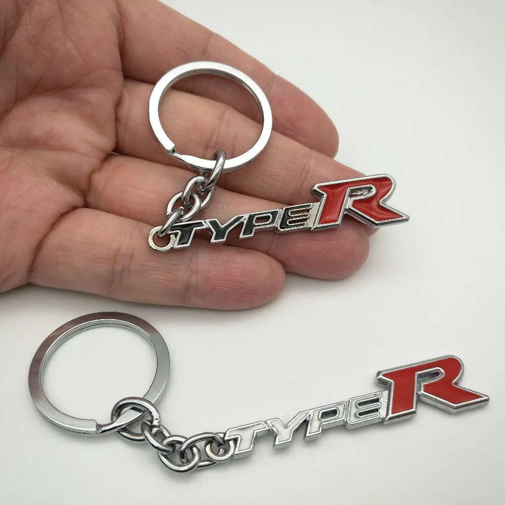 FDIK автомобильный металлический тип R Тип R брелок с кольцом для ключей черный/белый для Honda Civic Тип Civic CRV City Accord Jazz автомобильный Стайлинг