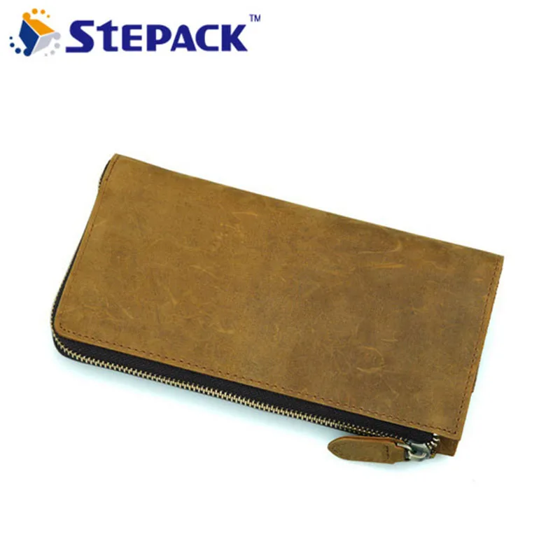 

2017 New Arrival Genuine Leather Men Wallet Vintage Cowhide Leather Men Money Clip Business Clutch Bag
