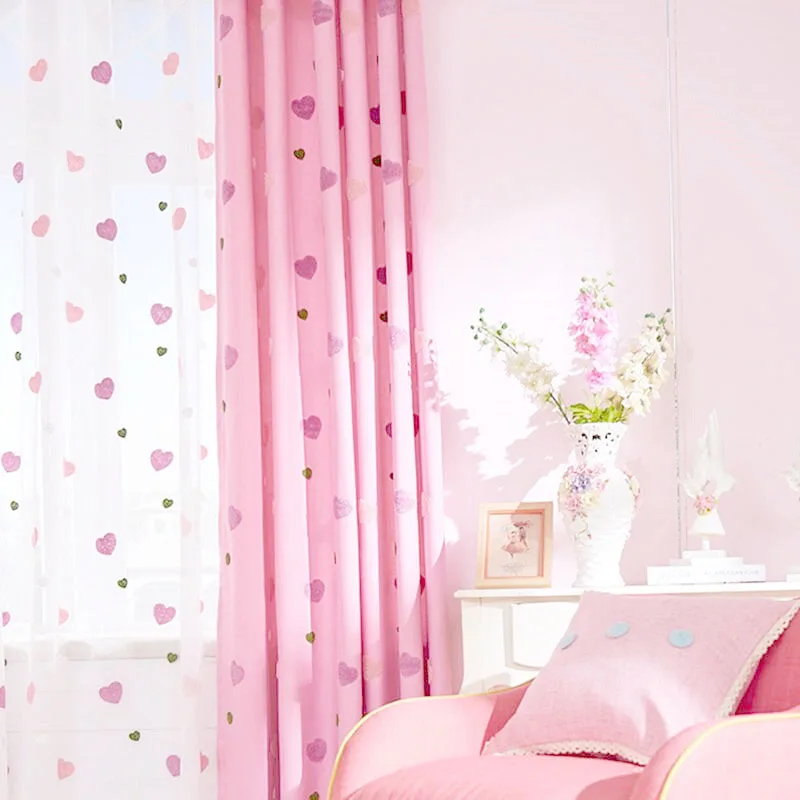 Cortina de amor rosa para niña sala de bebés cortina de dibujos animados telas de gasa transparente para tratamiento de ventana de dormitorio cortina de tul X521 #30 Cortina de amor rosa para niña sala de bebés cortina de dibujos animados telas de gasa transparente para tratamiento de ventana de dormitorio cortina de tul X521 #30