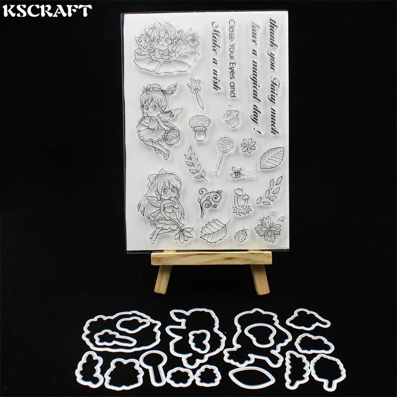 Ksccraft маленькая фея прозрачный силиконовый штамп для вырезания штампов набор для скрапбукинга/фотоальбома декоративные 236