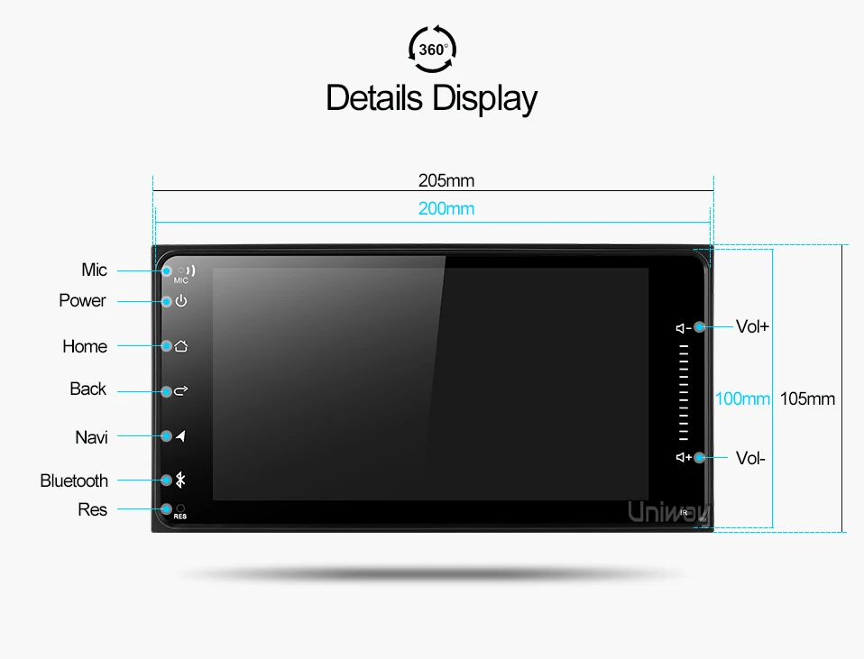 Clearance uniway AHG7071 2G+32G android 9.0 car dvd for toyota avensis hilux old camry RAV4 car radio gps navigatrion 17