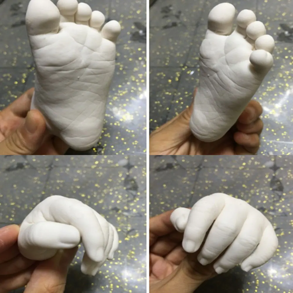 DIY прессованная модель порошка клонирования Любовь 3D грязь на руках белая пара дня матери для рук и ног