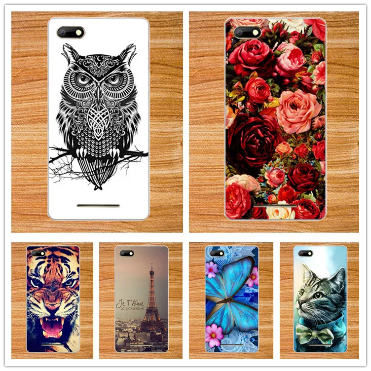 

For BQS-5020 Cases Luxury Diy UV Painting Colored Tiger Owl Rose Eiffel Towers Soft Tpu Case For BQ 5020 BQ Strike 5.0" Cover