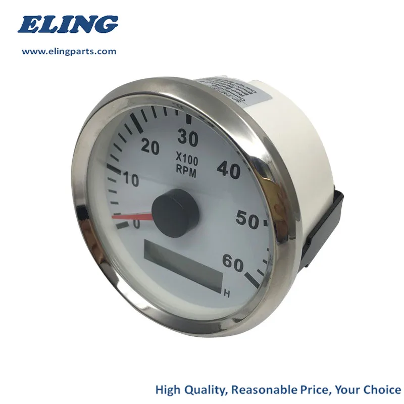 ELING Universal Tachometer 3000RPM REV Counter Tacho Gauge with Hour Meter for Car Truck Boat Yacht Red Backlight 85mm 9-32V