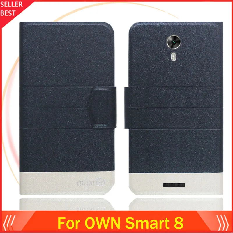 

5 Colors Hot!! OWN Smart 8 Case Customize Ultra-thin Leather Exclusive Phone Cover Folio Book Card Slots Free Shipping