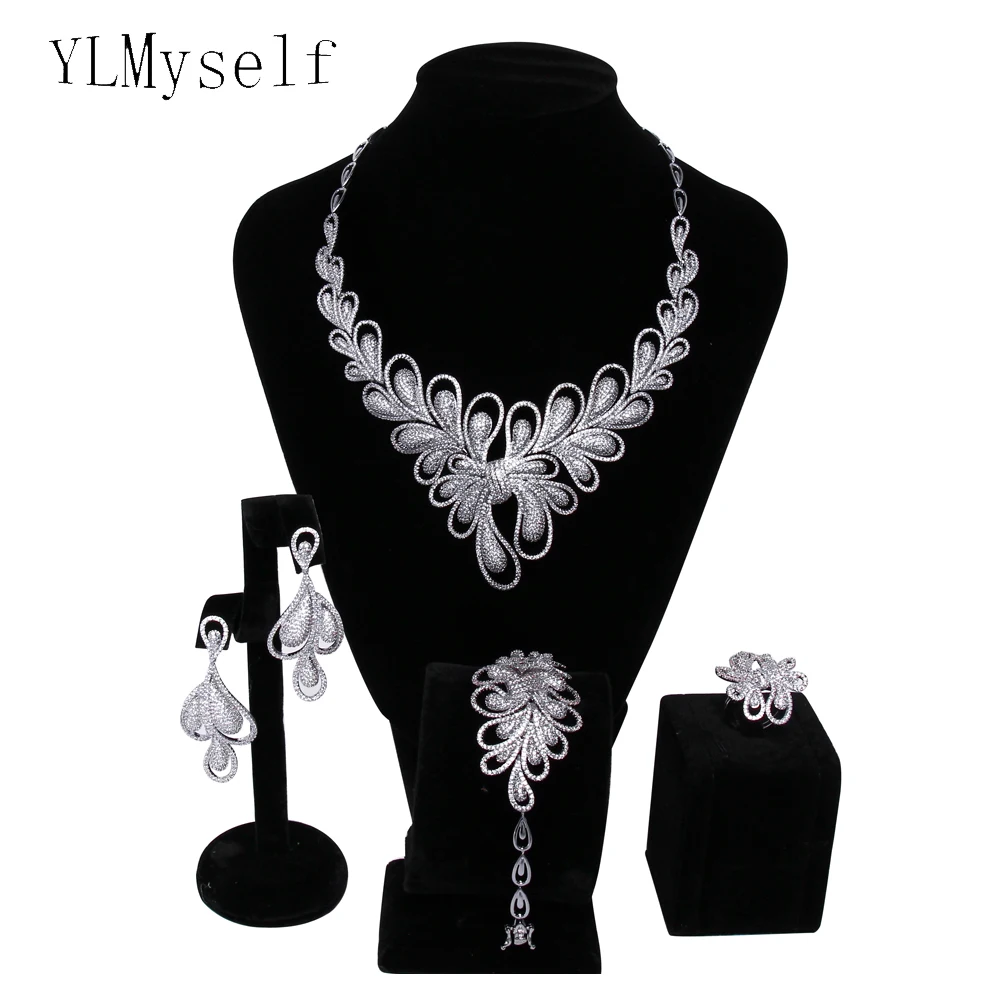 bridal jewelry sets necklace earrings and bracelet