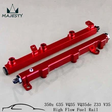 Aluminum High Flow Fuel Injector Inject Rail for 350z G35 VQ35 VQ35de Z33 V35 red