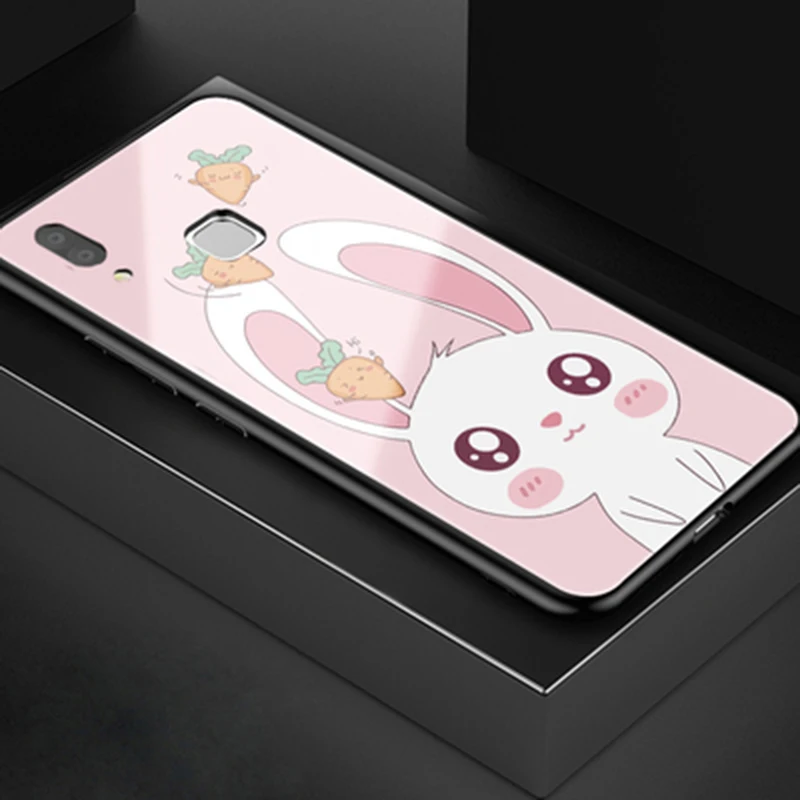 Милый мультфильм закаленное Стекло ЧЕХОЛ ДЛЯ vivo X21 защитных чехлов чехла для в