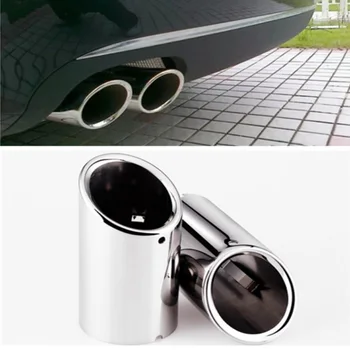 

YAQUICKA Fit For AUDI A4 B8 2008-2015 Top Silver Tail End Pipe Exhaust Muffler Silencer 2pcs/set