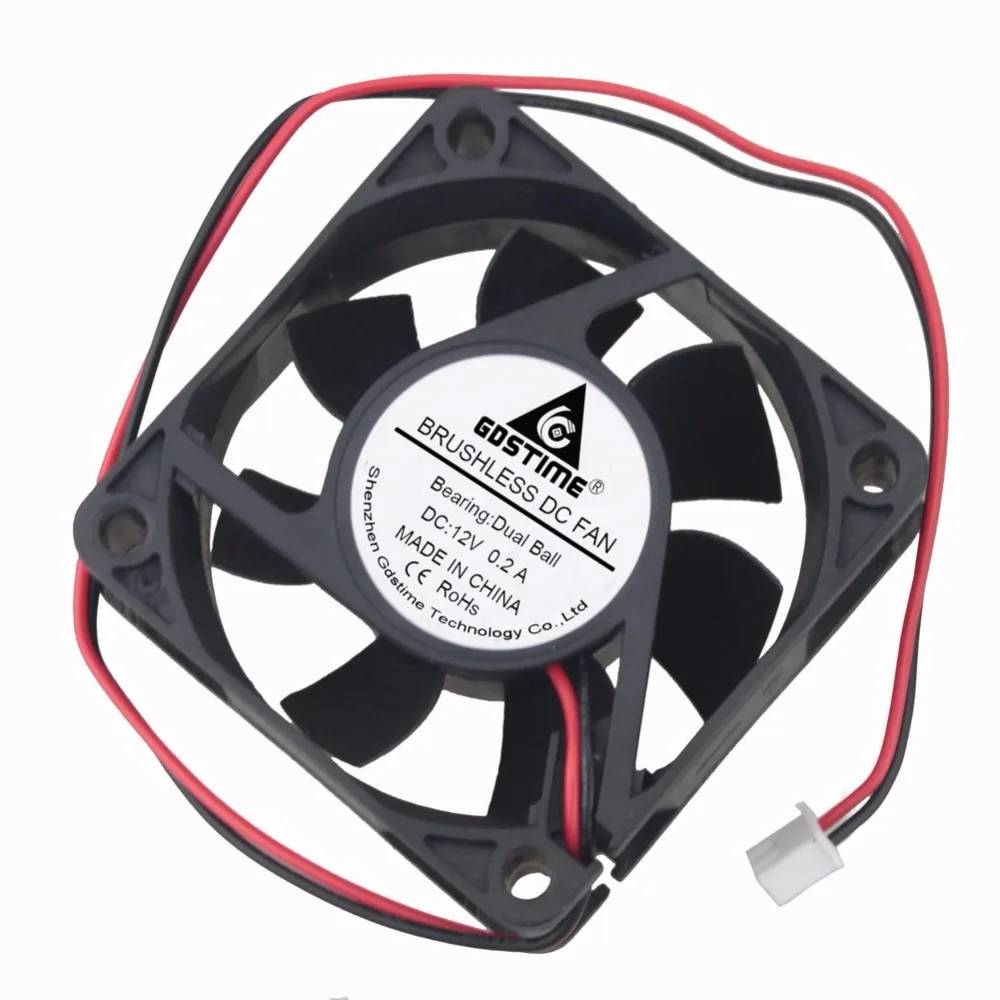 Gdstime 100 Pcs 12V 6025 6cm Ball Bearing DC Brushless Cooling Fan