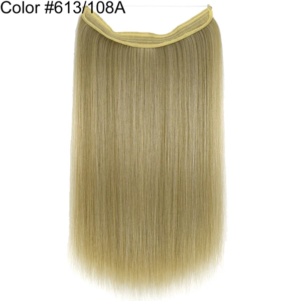 TOPREETY наращивание волос Halo Невидимый гибкий провод накладные волосы без зажима без клея без ленты Термостойкое синтетическое волокно - Цвет: 613-108A