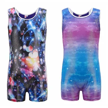 

2018 Ballet Leotard Gymnastics Wear Newest Starry Sky Dancing Athletic For Little Girls Children Wholesale For 5-12 Years