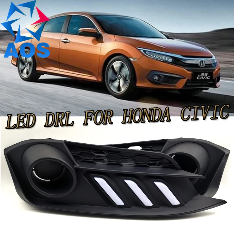 2PCs/set LED DRL Car daylight Daytime Running Lights For Honda Civic