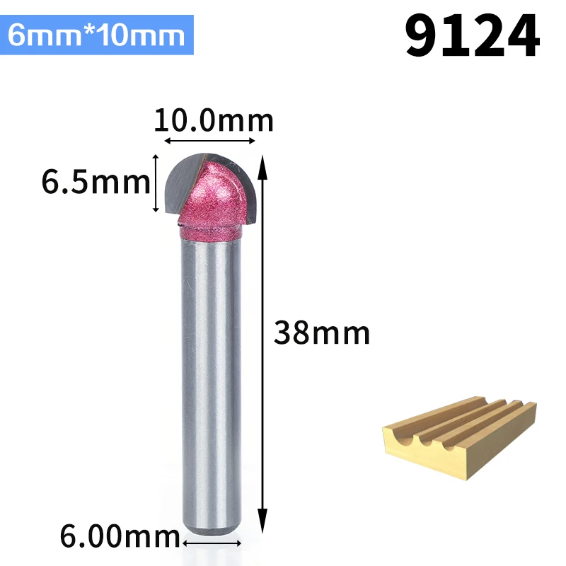 HUHAO 1 шт. 6 мм хвостовик коута коробка бит Круглый хвостовик фрезы для дерева промышленного класса деревообрабатывающий Концевая мельница miiling резак - Длина режущей кромки: 9124