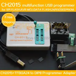 SPI USB Flash программист CH2015 + TFBGA24 к DIP8 адаптер BGA24 6x8 мм для флэш-25Q64/25Q128 EEPROM/AVR/данных фальш программист