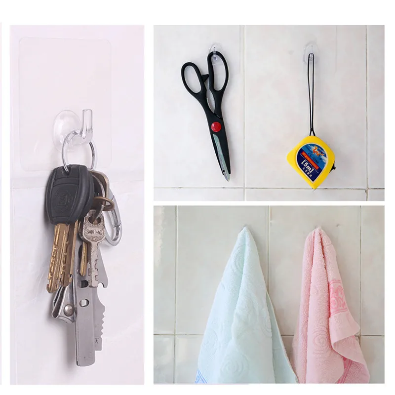 12Pcs Adhesive Hooks Heavy Duty Sticky Hook Reusable Sticker Wall Door