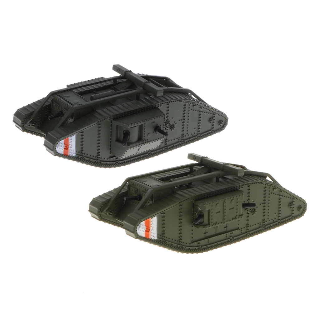 1:100th Britain MK. IV Male & Female Tank Model - WWI UK Army Armored Vehicle Model Home Collectibles Playset Decor
