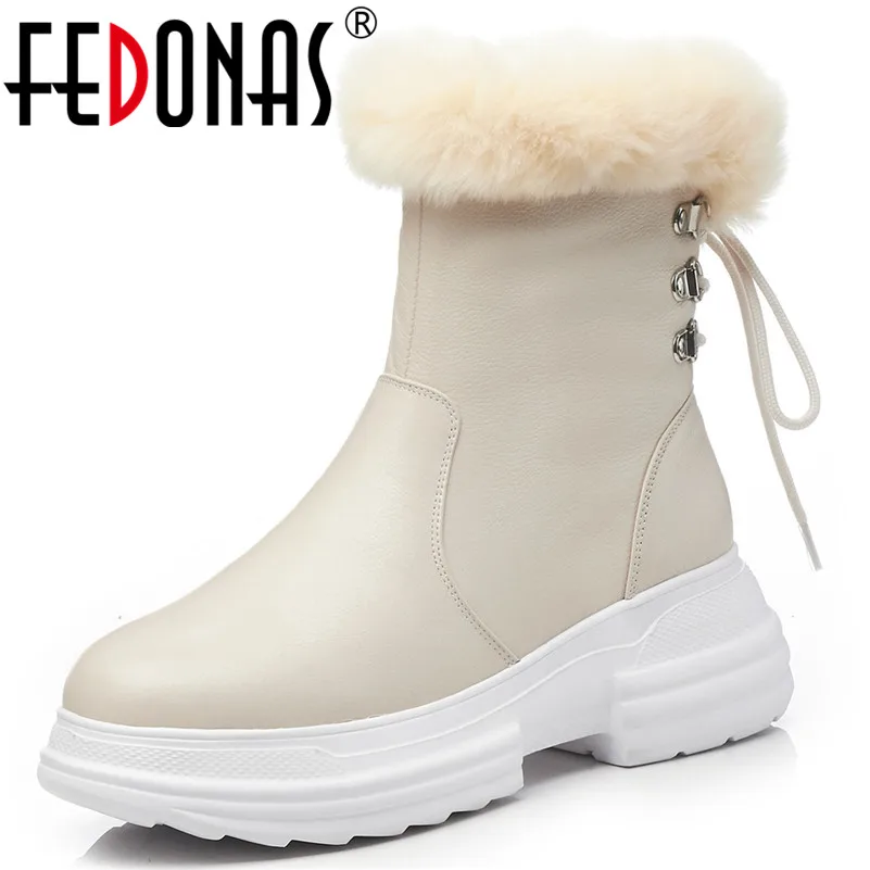 

FEDONAS Fashion New Women High Heels Autumn Winter Shoes Woman Platforms Lace Up Genuine Leather Short Ladies Boots Basic Boots