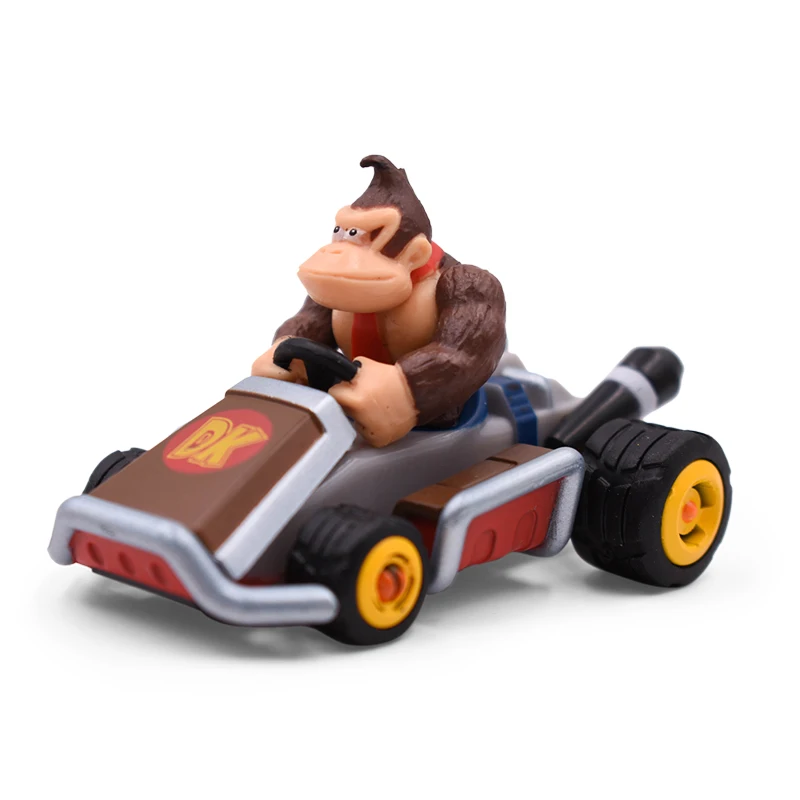 8 set/lot Anime Super Mario Bros Figures Car Hot Toys Toad Luigi Yoshi Dinosaurs Donkey Kong PVC Action Dolls Collectible Model
