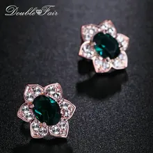 Простые элегантные классические серьги-гвоздики цвета розового золота модные брендовые ювелирные изделия с кристаллами для женщин DFE360