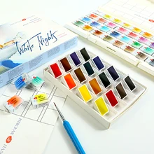 Акварельные краски в наборе твердый пигмент 12/16/24 Цвета студента художника воды Цвет Краски ing Краски Набор для начинающих пигмент товары для рукоделия