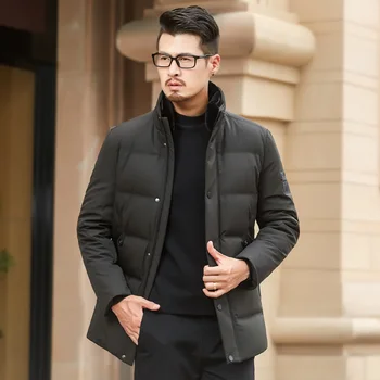 

Men Winter Coats 80% Duck down Winter jacket High Quality Smart Casual Warm Coats Men Solid Stand Long Down Jackets
