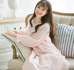 Хлопковая ночнушка принцессы Ночная Рубашка Royal Pijama дамы пижамы длинные белые Для женщин Ночное roupao feminino s751