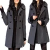 Casual Fashion Jacket Winter Casaco Feminino Middle Long Double Breasted Hooded Slim Coat Jacket Women Coat Outside Overcoat ► Photo 3/4