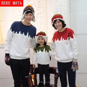 

BEKE MATA Family Matching Clothes Winter 2016 Cotton Matching Mother Daughter Clothes Warm Family Look Father Son Sweater Outfit