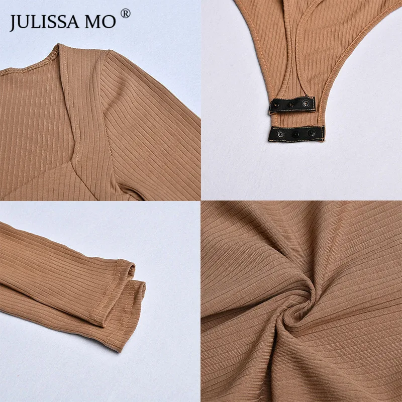 Женский трикотажный комбинезон JULISSA MO повседневный Облегающий с v образным