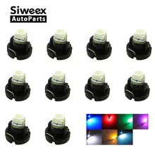 10x t3 led 3528 smd 자동차 클러스터 게이지 대시 보드 화이트 아이스 블루 레드 핑크 그린 레드 인스트루먼트 패널 라이트 네오 웨지 전구(China)