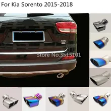 Estilo do carro capa silenciador final aço inoxidável tubo de cauda dedicar saída escape 1 pçs para kia sorento 2015 2016 2017 2018