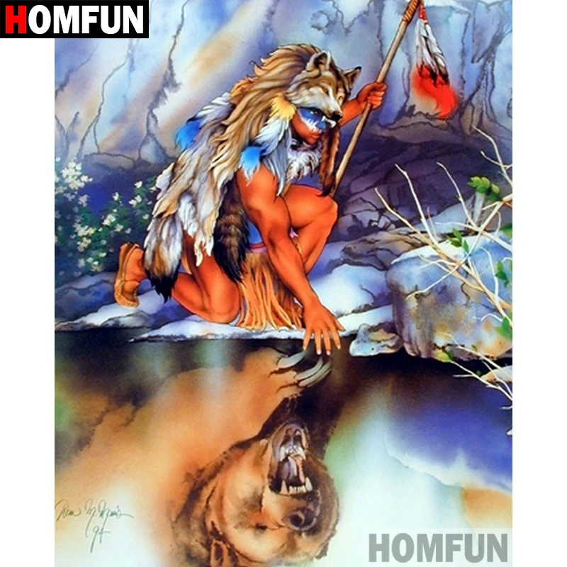 Алмазная 5D картина HOMFUN A09001 сделай сам полноразмерная/круглая вышивка индийский