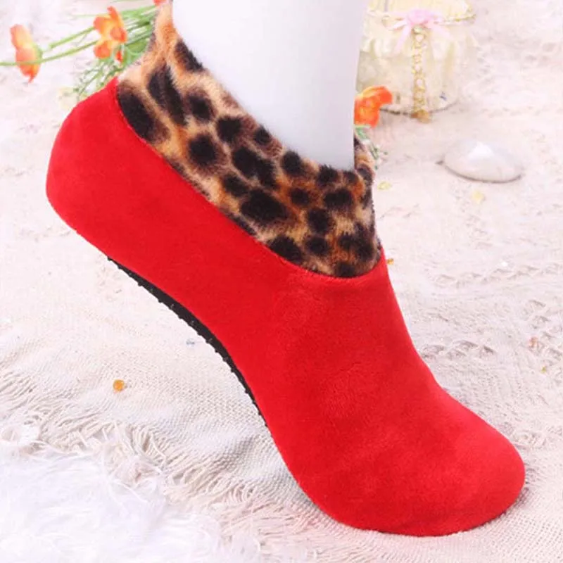 1 пара зимних теплых носков для мужчин и женщин, плотные нескользящие носки унисекс, эластичные носки для дома, домашние тапочки, 8 цветов, Лидер продаж - Цвет: Красный