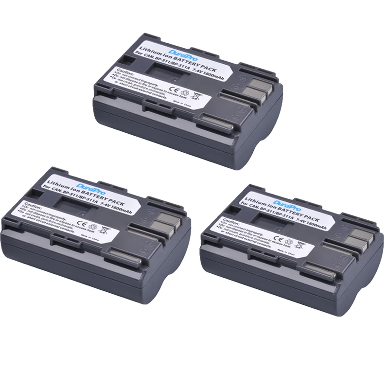 3 шт. DuraPro 7 4 В 1800 мАч горячая Распродажа BP 511 BP511A батарея для Canon EOS 40D 300D 5D 20D 30D 50D