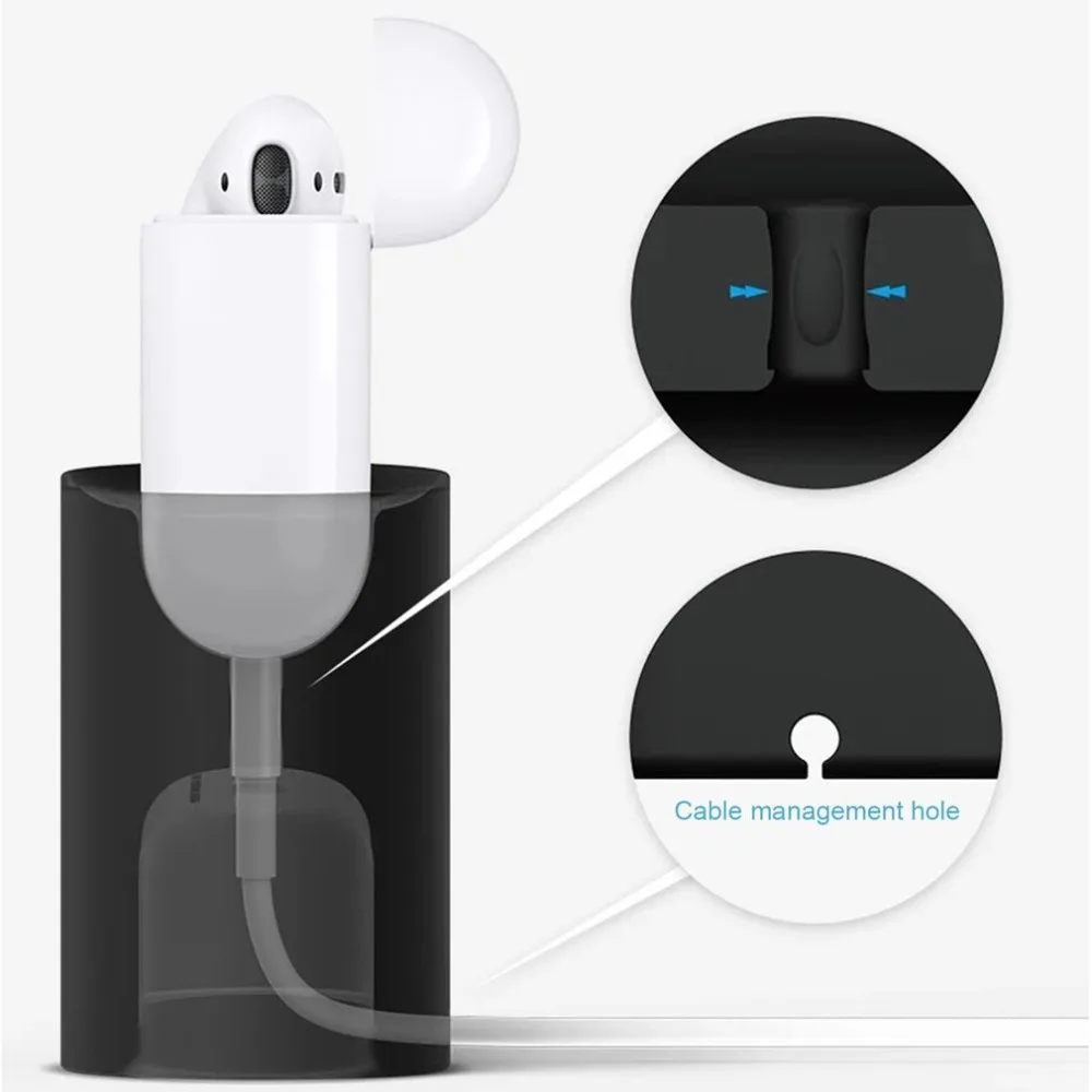 Для Air Pods чехол Зарядное устройство зарядная док-станция мягкий силиконовый мини портативный Настольный зарядный держатель-стойка Горячая