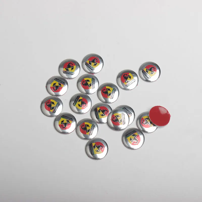 

5pcs 14mm ABARTH Car Logo Key remote control Emblem Badge Sticker by Italy 124 125 500 695 OT2000