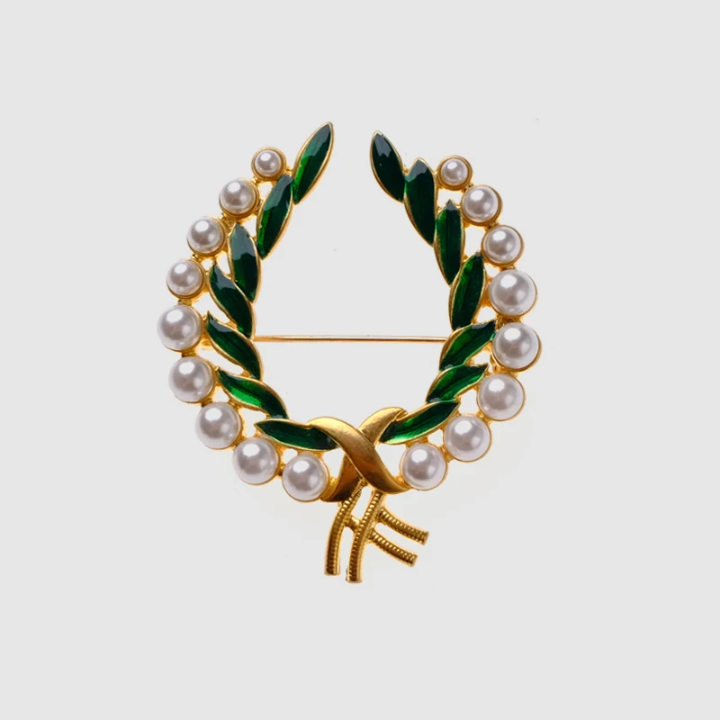 

Amorita boutique Simulated-pearl leaves Brooches