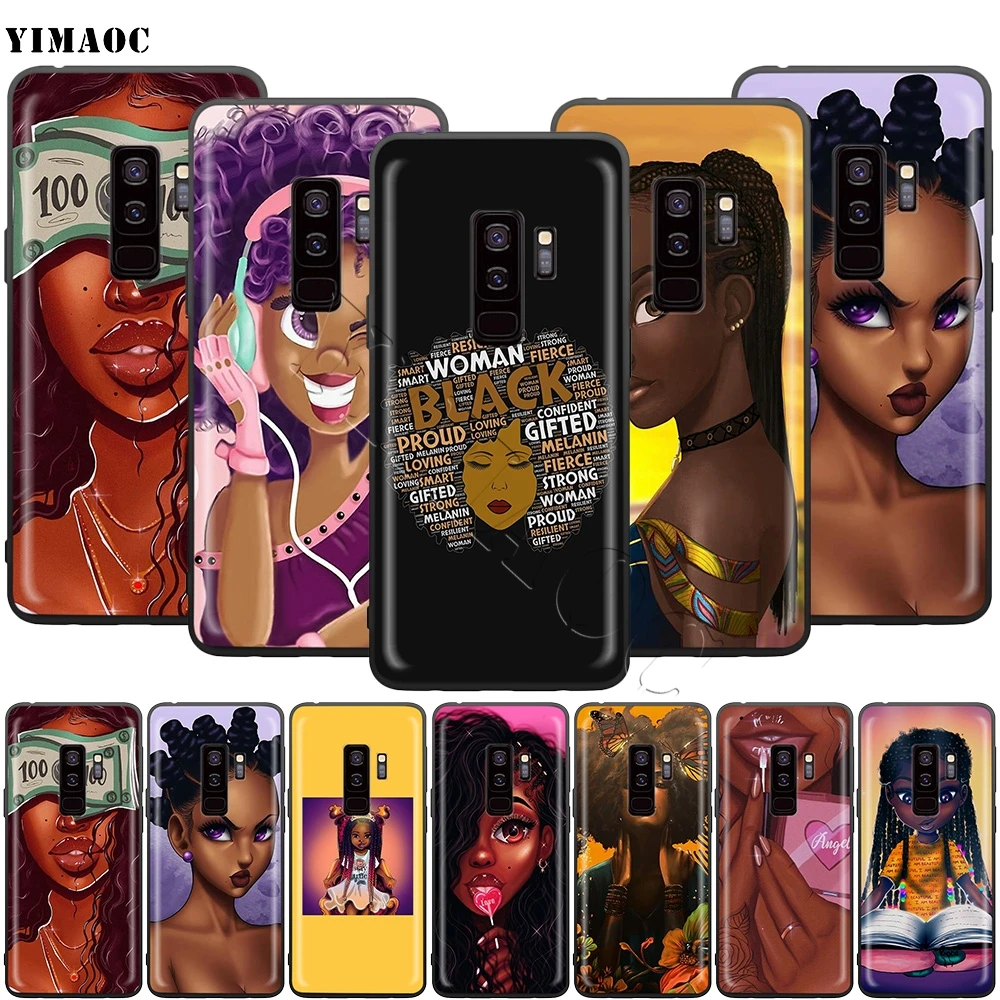 

YIMAOC Afro Girls Case for Samsung Galaxy A7 A8 A9 S10 J6 Plus A10 A20 A30 A40 A50 A60 A70 M10 M20 M30 M40