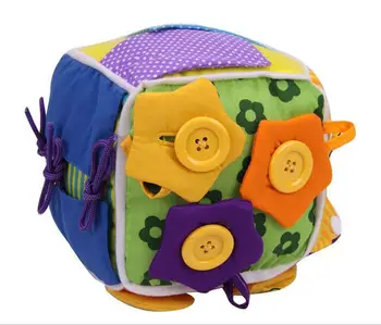

Baby Educational Toy 13-24 Months Baby Learning Montessori Toy Cloth Learn To Dress Cube Stuffed Rattle Educational Toddler Toys
