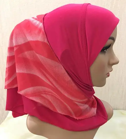 

H1184 new style small girl hijab with one more layer,mixed colors,fast delivery