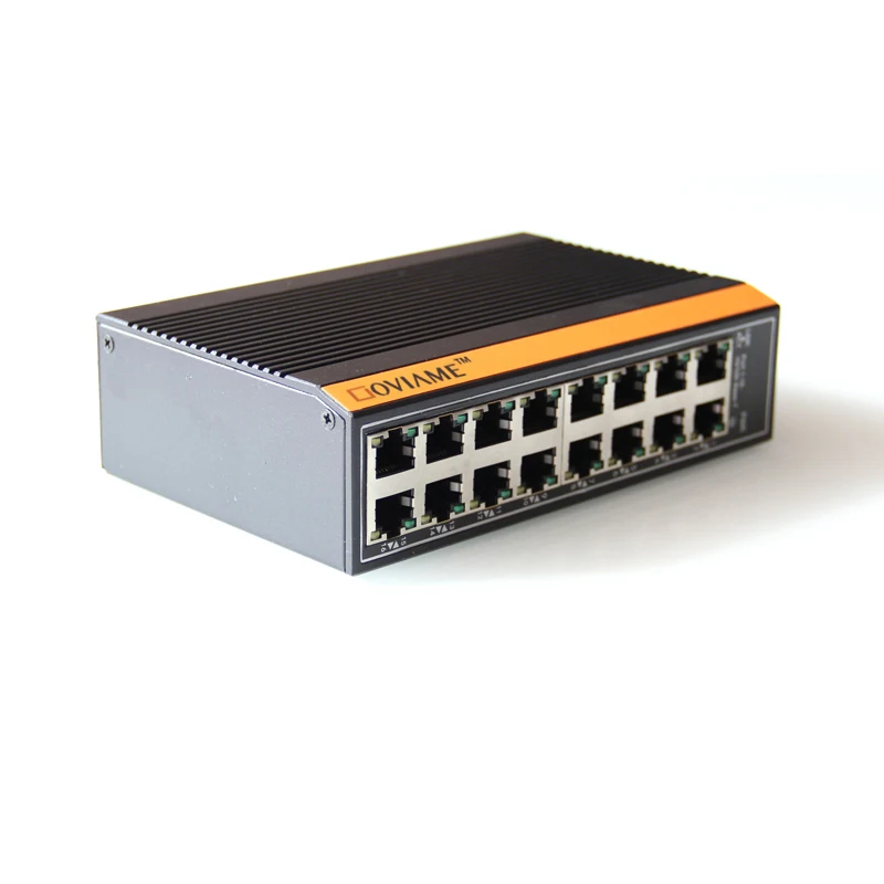 16 портов 10/100/1000 Мбит/с Неуправляемый коммутатор на din-рейку Industrial Ethernet Switch RJ45 разъем, коммутатор Ethernet