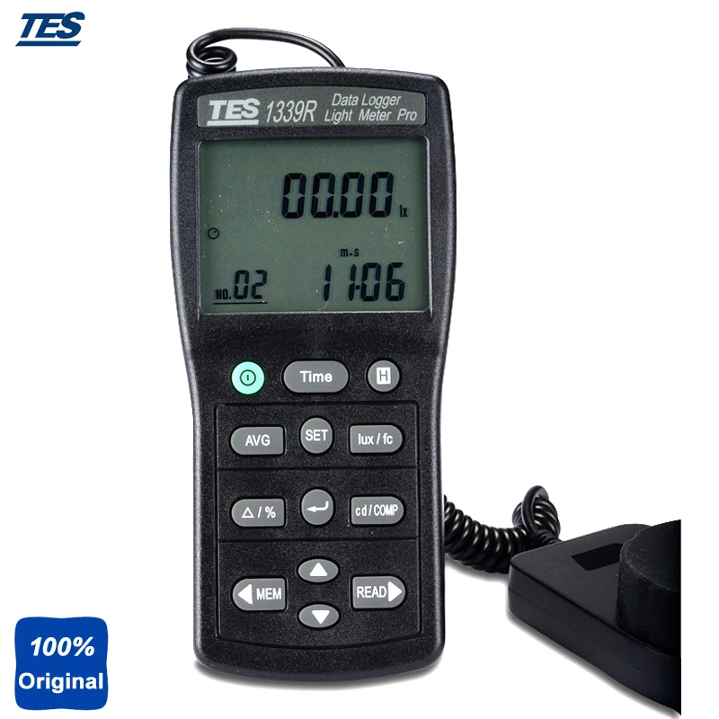 TES-1339R цифровой Lux Light Meter точная и мгновенная реакция световой измерения интенсивности Регистратор данных