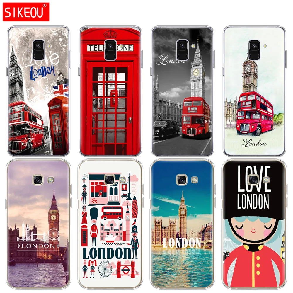 

Silicone phone case cover for Samsung Galaxy A8 2018 A3 A310 A5 A510 A7 2016 2017 London big ben Bus