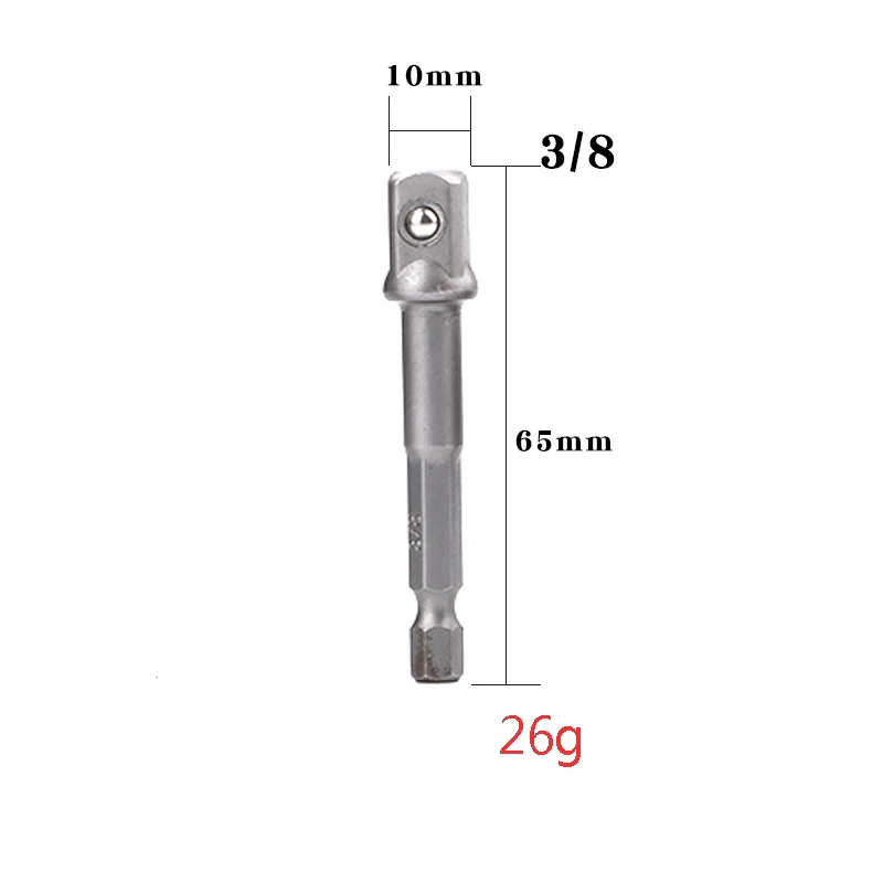 TUOSEN пневматическая розетка адаптер для ударного драйвера с шестигранным хвостовиком К квадратной розетке сверла бар Удлинитель Набор 1/" 3/8" 1/2" - Цвет: 0.38 inch 65mm