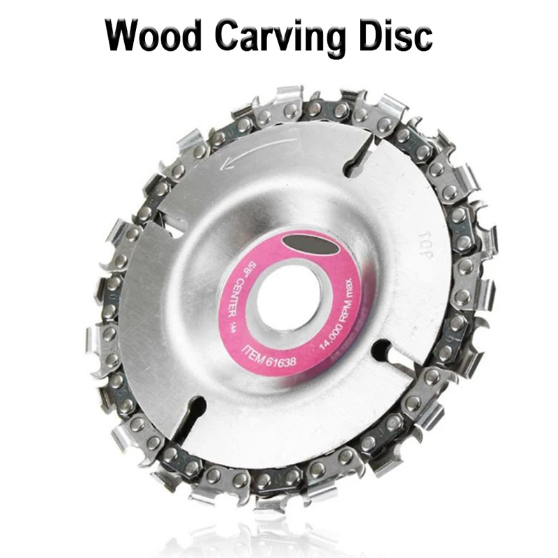 

New 4 Inch Grinder Chain Disc 22 Tooth Wood Carving Disc For 100/115 Angle Grinder
