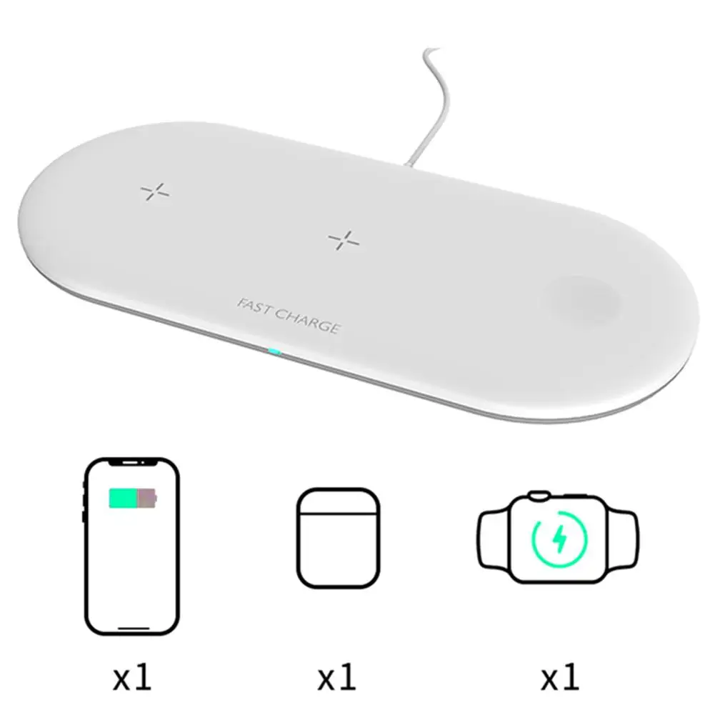 3 в 1 10 Вт Беспроводная зарядная станция Подставка для iPhone Apple Watch Airpods док