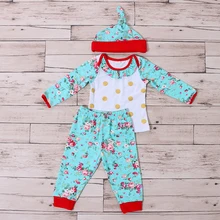 Kaiya Angel/Одежда для маленьких девочек хлопковый костюм для малышей Одежда для новорожденных комплекты для малышей в горошек с цветочным принтом шляпа рубашка и штаны комплект из 3 предметов